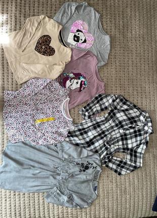Летние вещи девочке,5-6 лет,реглан,футболка, штаны,джинсы,лосины, платье, платья,пижама,свитер,кофта,юбка