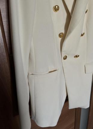 Пиджак блейзер жакет піджак zara, размер s-м молочный7 фото