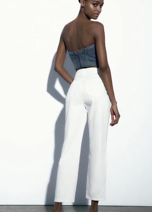 Жіночі джинси/штани/брюки zara mid-waist straight-fit улюбленого іспанського бренду zara.3 фото