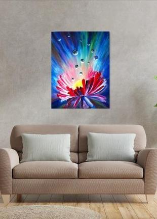 Картина маслом нова галактика космічна квітка 80х60 см космос9 фото