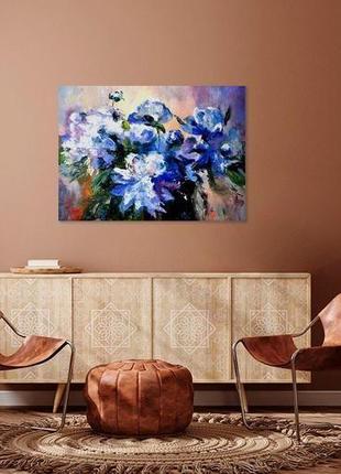 Картина маслом "півонії в сяйві", 60х80 см імпресіонізм квіти піони живопис2 фото