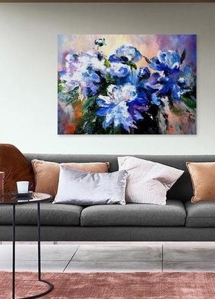 Картина маслом "пионы в сиянии", 60х80 см импрессионизм цветы пионы живопись4 фото