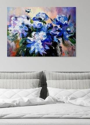 Картина маслом "півонії в сяйві", 60х80 см імпресіонізм квіти піони живопис