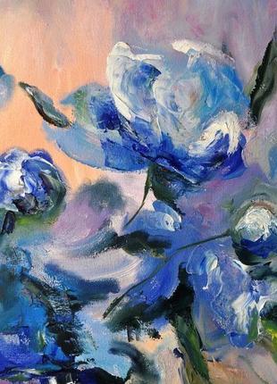 Картина маслом "півонії в сяйві", 60х80 см імпресіонізм квіти піони живопис