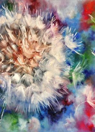 «летний ветерок», картина маслом, 60х80см, одуванчик1 фото