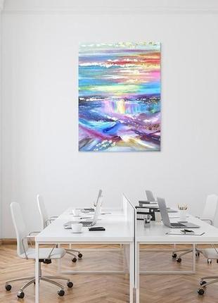 Картина маслом "океан" абстрактная живопись 80х60 см5 фото