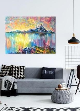 Картина маслом "сиреневые сны" пейзаж в живописи, 60х80 см5 фото
