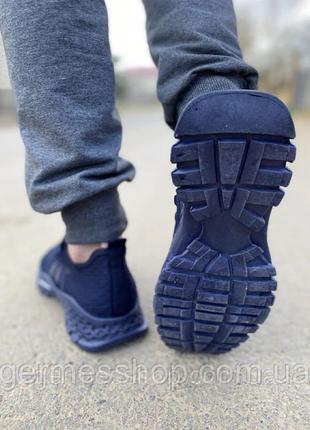 Літні чоловічі кросівки сітка сині, стильні текстильні кроси4 фото