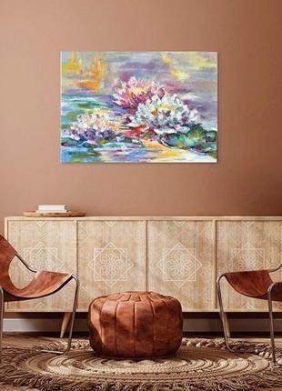 Картина маслом "лілії" 60х80 см квіти живопис5 фото