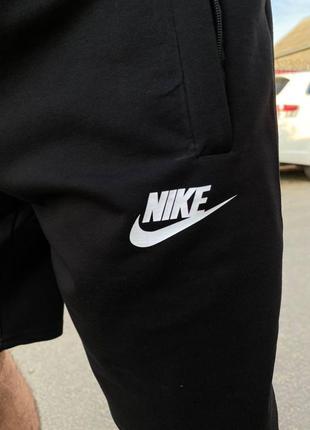 Модні чоловічі трикотажні чорні шорти nike, стильні літні спо2 фото