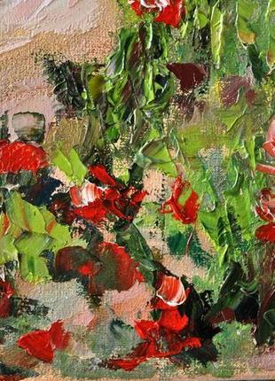 Картина олійними фарбами "вечірня зіронька встає" пейзаж живопис 60х60 см