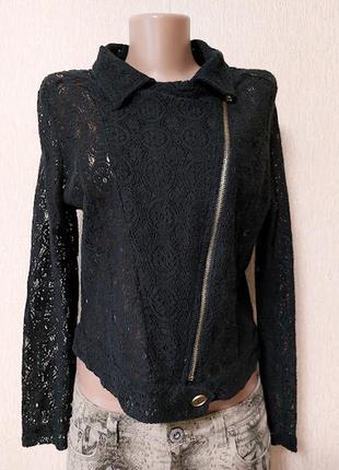 Красивый черный женский кружевной пиджак, жакет kappahl4 фото
