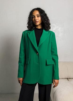 Женский классический пиджак. зеленый  s-m7 фото