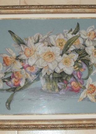 Вишивка хрестом нарциси