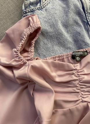 ☘️топ атласний на довгий рукав missguided☘️7 фото