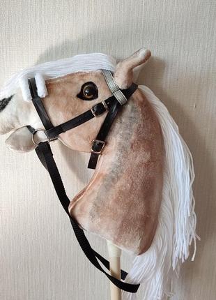 Хоббіхорс кінь на палочці hobby horse м'яка конячка на палці4 фото