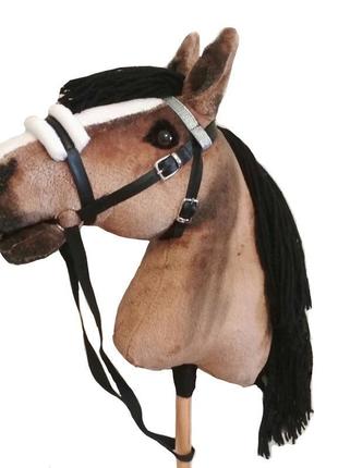 Лошадка хоббихорс на палочке hobby horse со съемной уздечкой конь на палочке1 фото