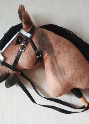 Лошадка хоббихорс на палочке hobby horse со съемной уздечкой конь на палочке5 фото