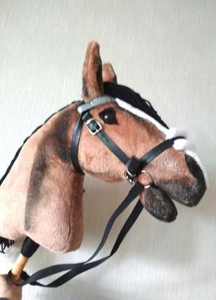 Лошадка хоббихорс на палочке hobby horse со съемной уздечкой конь на палочке6 фото
