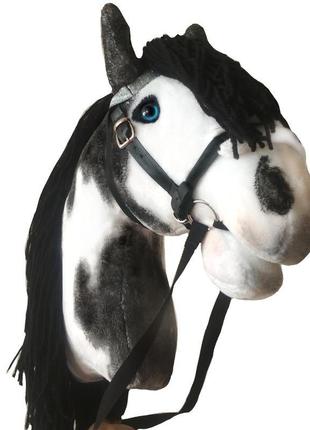 Черно-белая лошадка на палке hobby horse хоббихорс конь на палке лошадка на палочке stick horse