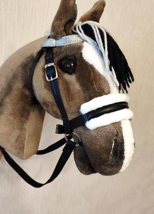 Кінь hobby horse на паличці кінь м'який іграшковий м'яка конячка на паличці6 фото
