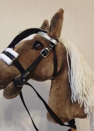 Кінь hobby horse на паличці кінь м'який іграшковий м'яка конячка на паличці9 фото