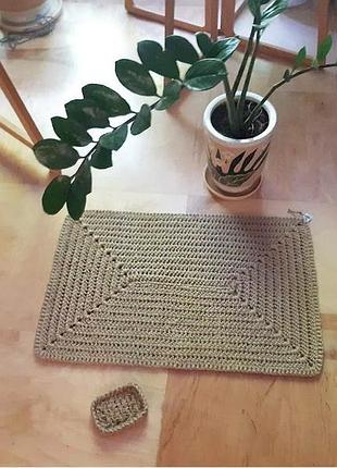 Эко коврик 74х48см из джута прямоугольный