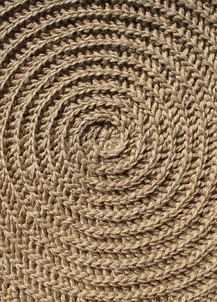 Коврик круглый из джута со спиральной косичкой
