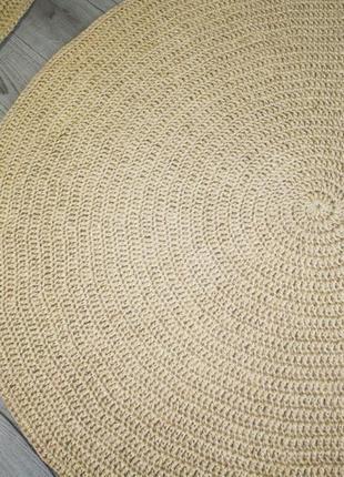 Килимок 120см, килимок з джуту круглий6 фото