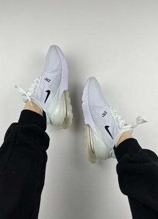 Классные женские и мужские кроссовки nike air max 270 white белые3 фото