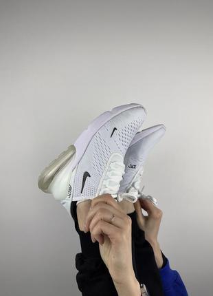 Классные женские и мужские кроссовки nike air max 270 white белые5 фото