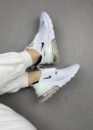 Классные женские и мужские кроссовки nike air max 270 white белые4 фото