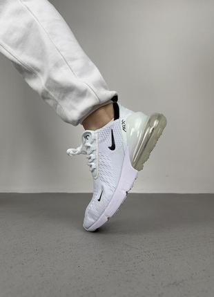 Классные женские и мужские кроссовки nike air max 270 white белые9 фото