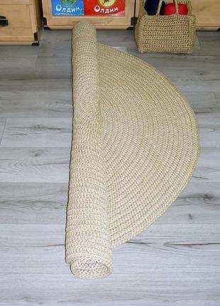 Килимок 160см, килимок з джуту, рогожа кругла6 фото