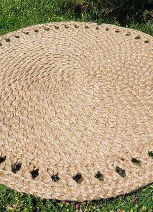 Коврик, коврик из джута, циновка круглая (55cм)2 фото