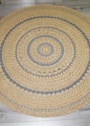 Коврик (150cм), коврик из джута с серыми вставками