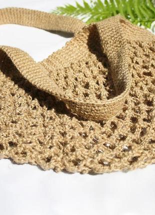 Сумка шоппер авоська плетеная из джута3 фото