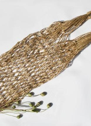 Авоська плетеная из джута 60 см эко сумка3 фото