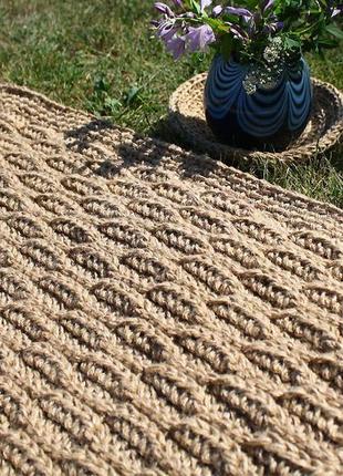 Коврик 130х70см, коврик из джута двухсторонний3 фото