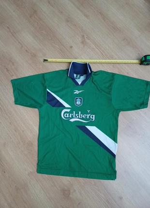 Футболка винтажная vintage liverpool 1999 reebok carlsberg made in u.k.размер 34-36