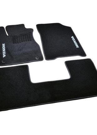 Ворсовые коврики honda cr-v (2012-) (акпп) /чёрные, кт. 3шт avtm blccr1207