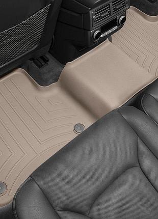 Задние weathertech коврики audi q7 2016- с бортиком бежевые 458872