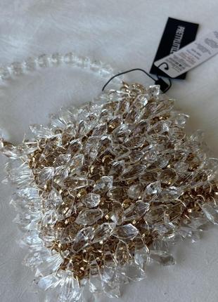 Розпродаж міні-сумочка prettylittlething золотиста asos c кристалами1 фото
