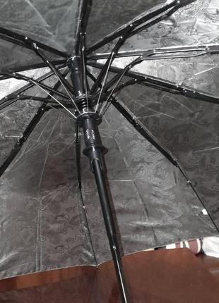 Женский зонт полуавтомат понж. три сложения.8 фото