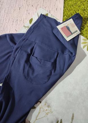 Синие, легкие брюки на беременных4 фото