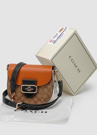 💎 сумка  coach morgan saddle bag in colorblock signature2 фото