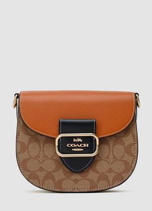 💎 сумка  coach morgan saddle bag in colorblock signature3 фото