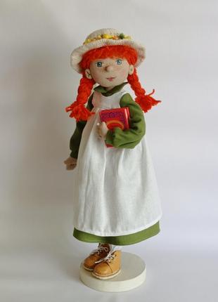 Лялька ручної роботи.текстильна лялька. лялька у вінтажному вбранні.5 фото