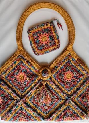 В'язана сумка "granny square"