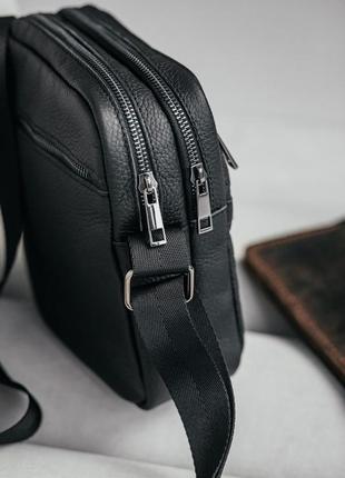 Мужская каркасная барсетка, вместительная сумка из натуральной кожи, кожаный мессенджер8 фото